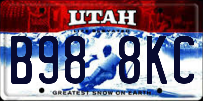 UT license plate B988KC