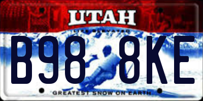 UT license plate B988KE