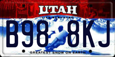 UT license plate B988KJ