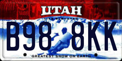 UT license plate B988KK