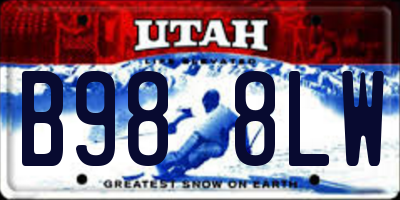 UT license plate B988LW