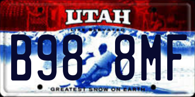 UT license plate B988MF