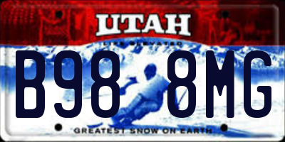 UT license plate B988MG