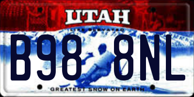 UT license plate B988NL