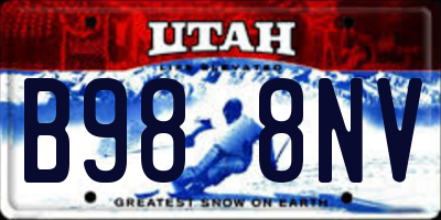 UT license plate B988NV