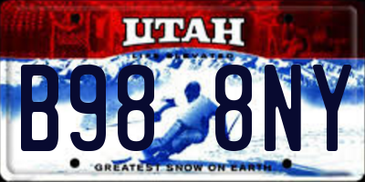 UT license plate B988NY