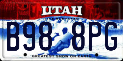 UT license plate B988PG