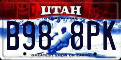 UT license plate B988PK
