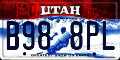 UT license plate B988PL
