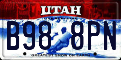 UT license plate B988PN