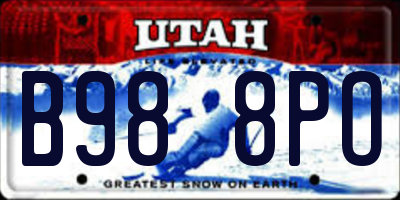 UT license plate B988PO