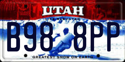 UT license plate B988PP