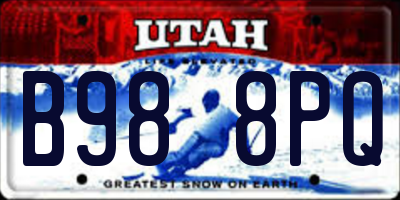 UT license plate B988PQ