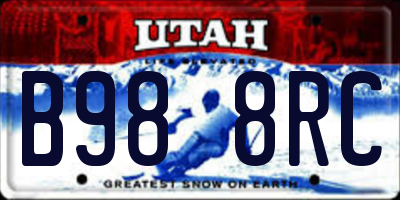 UT license plate B988RC