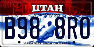 UT license plate B988RO