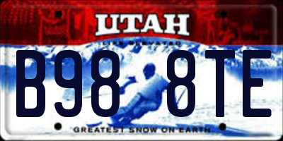 UT license plate B988TE