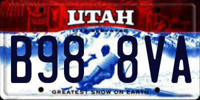 UT license plate B988VA