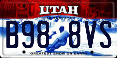 UT license plate B988VS