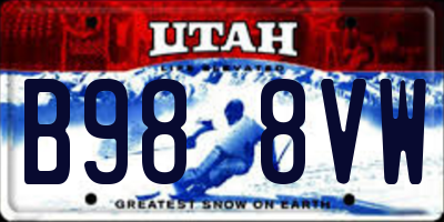 UT license plate B988VW