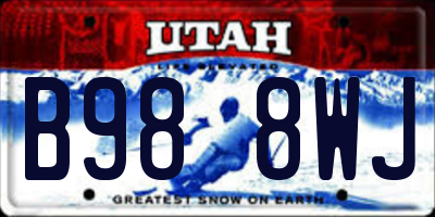 UT license plate B988WJ