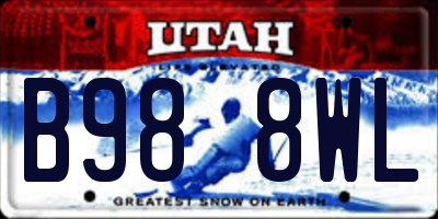 UT license plate B988WL
