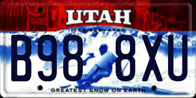 UT license plate B988XU