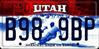 UT license plate B989BP