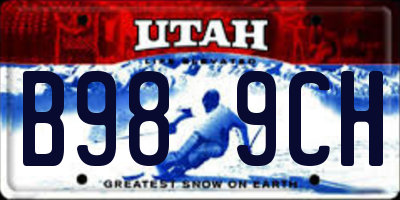 UT license plate B989CH