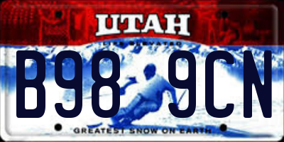 UT license plate B989CN