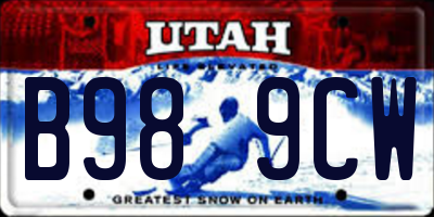 UT license plate B989CW