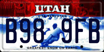 UT license plate B989FB