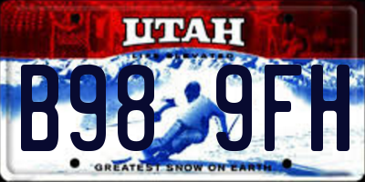 UT license plate B989FH
