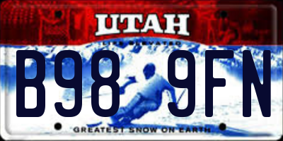 UT license plate B989FN