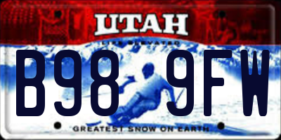 UT license plate B989FW