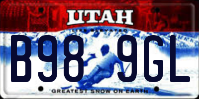 UT license plate B989GL
