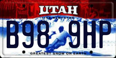 UT license plate B989HP