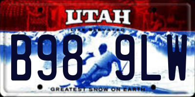 UT license plate B989LW