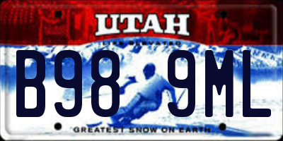 UT license plate B989ML