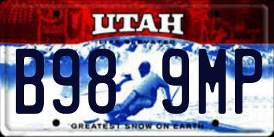 UT license plate B989MP