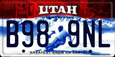 UT license plate B989NL