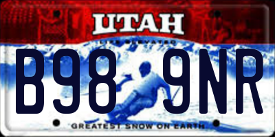 UT license plate B989NR