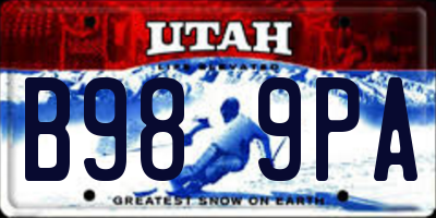 UT license plate B989PA