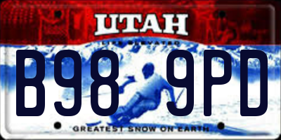 UT license plate B989PD