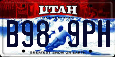 UT license plate B989PH