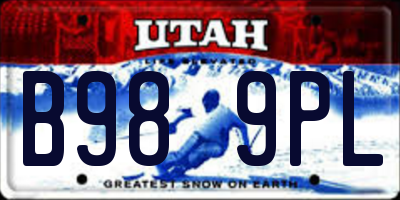 UT license plate B989PL