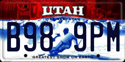 UT license plate B989PM