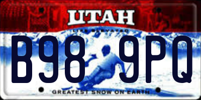UT license plate B989PQ
