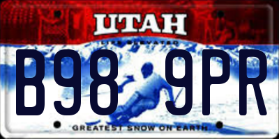 UT license plate B989PR