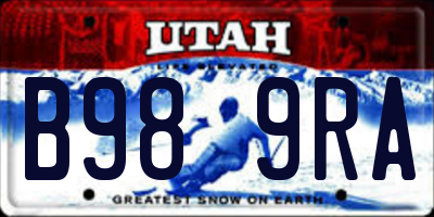 UT license plate B989RA