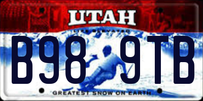 UT license plate B989TB